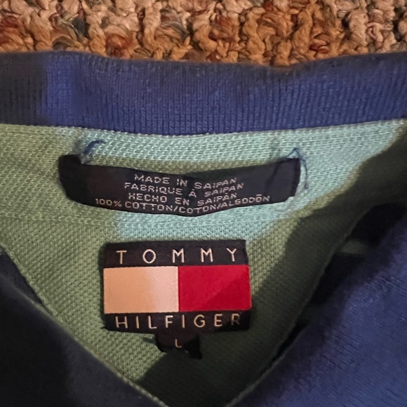 Blue Striped Tommy Hilfiger Polo Shirt - Picture 2 of 3
